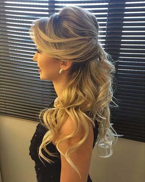 Прически мальвина на средние волосы 31 Half Up, Half Down Hairstyles for Bridesmaids - StayGlam Peinados boda pelo l