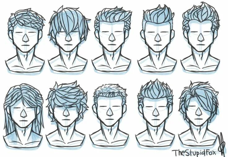 Прически мужские мультяшные Random Hairstyles Male Drawing hair tutorial, How to draw hair, Drawings pintere