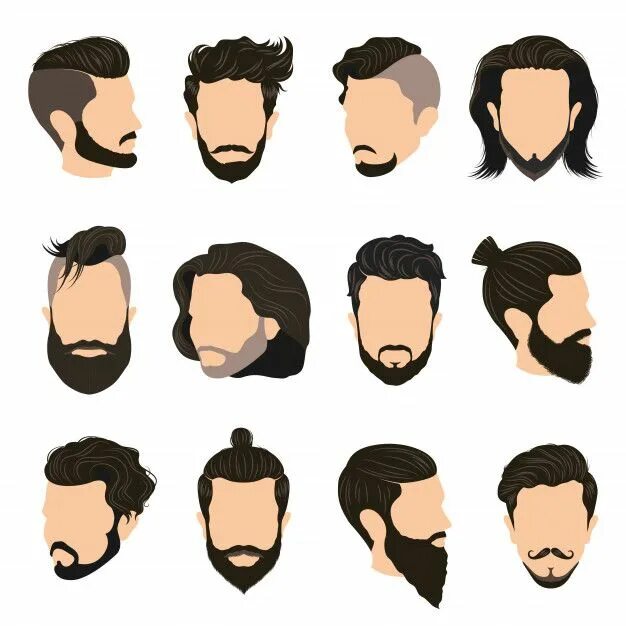 Прически мужские мультяшные Free Vector Men hairstyle icons set Hair vector, Mens hairstyles, Cartoon hair