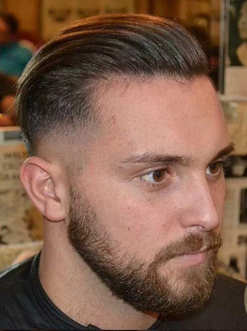 Прически мужские с залысинами по бокам Slicked Back Faded Men Hairstyles