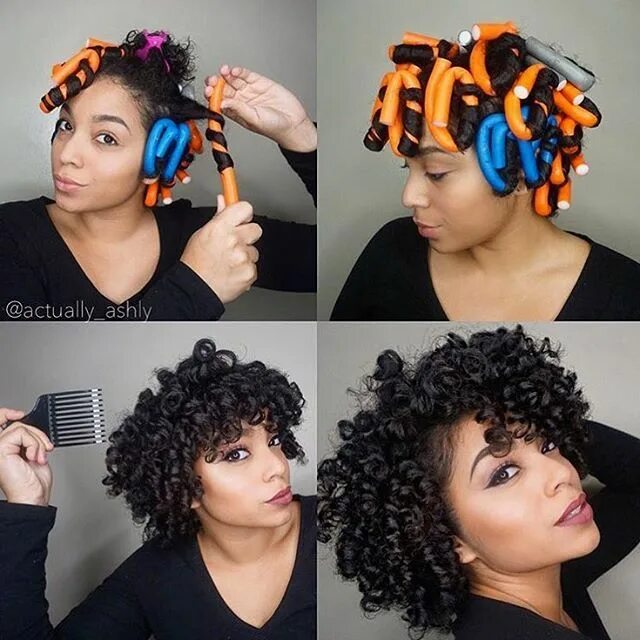 Прически на бигуди на короткие волосы HAIRSPIRATION Gorgeous heatless #curls on @actually_ashly using #flexirods ❤ Tho