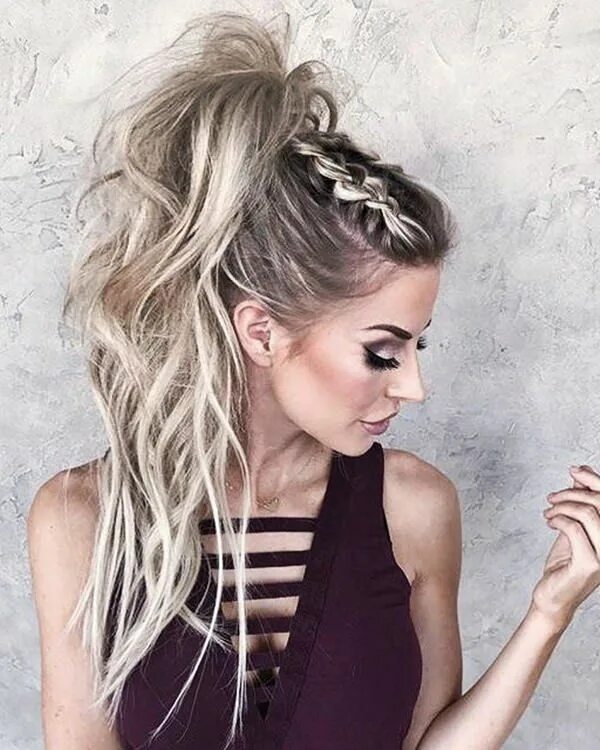 Прически на дискотеку на длинные волосы 125 Artistic Braided Ponytails for 2019 Long hair styles, Messy hairstyles, Wedd