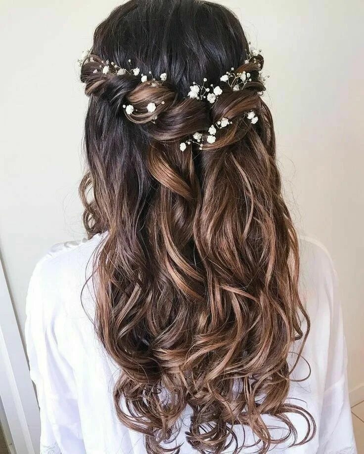 Прически на длинные полураспущенные Pin by Renee Zash on Wedding in 2022 Wedding hairstyles for long hair, Wedding h