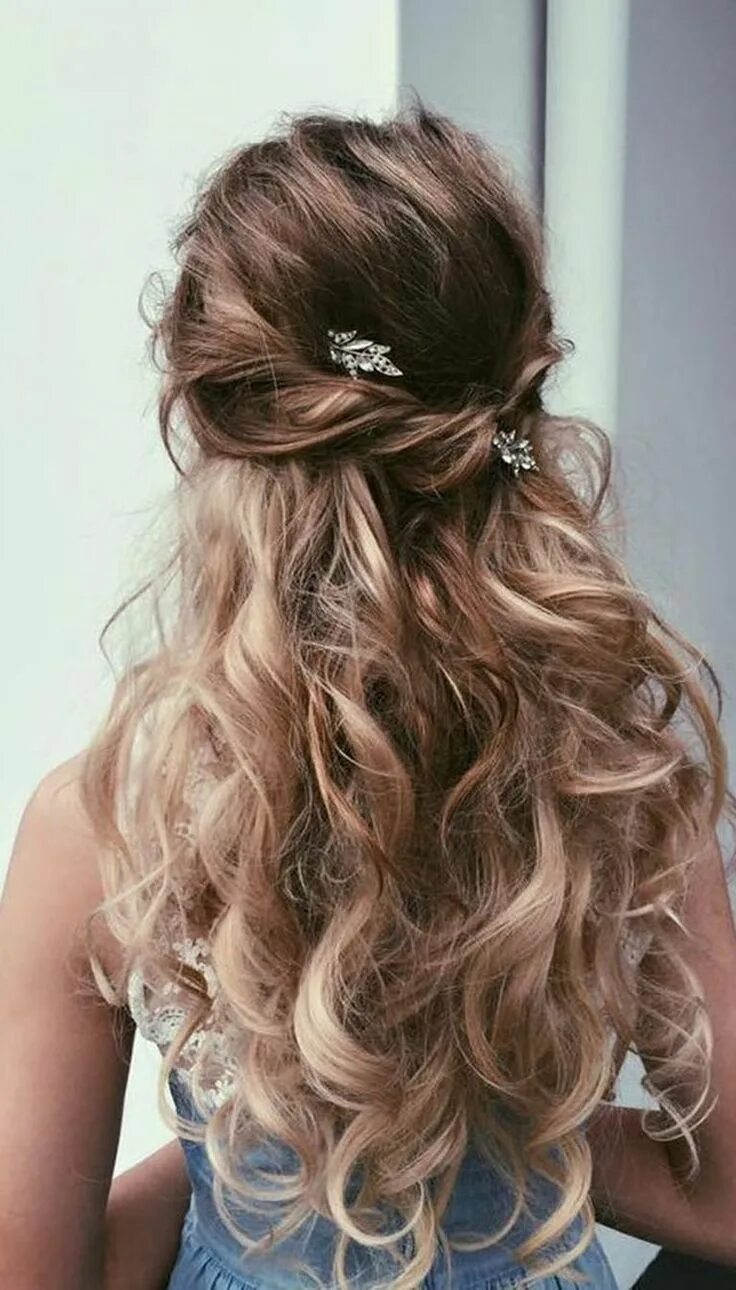 Прически на длинные русые волосы pricheski-na-dlinnye-raspushhennye-volosy (38) Wedding hairstyles for long hair,