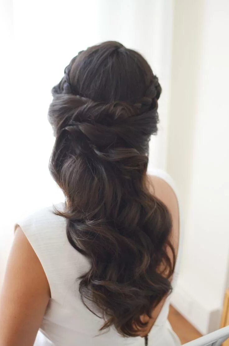 Прически на длинные темные elegant bridal hair, best wedding hair, brunette hairstyles, half up wedding hai