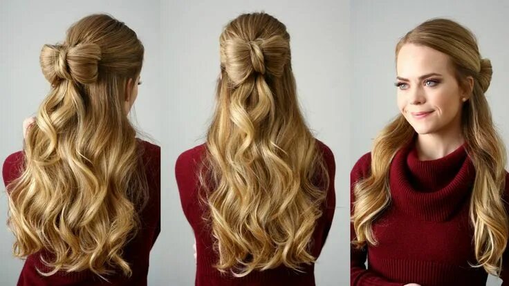 Прически на длинные волосы на первое Half Up Hair Bow Missy Sue Прически, Прически на длинные волосы, Вечерняя причес