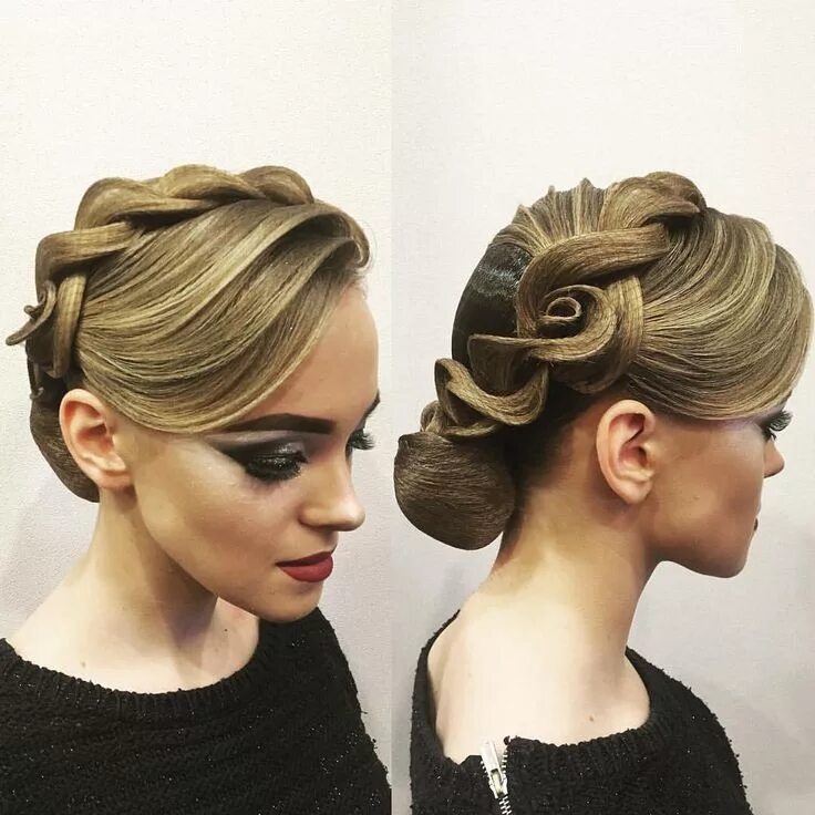 Прически на длинные волосы на танцы Elegant Ballroom Dance Hairstyle