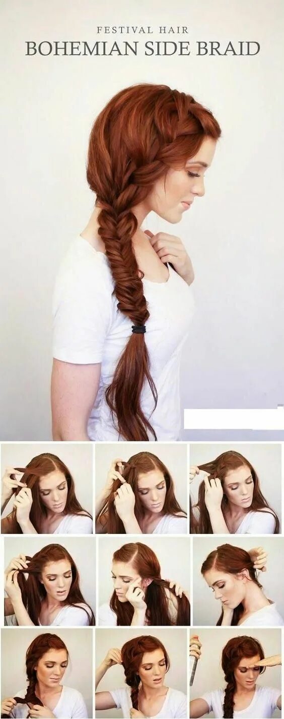 Прически на длинные волосы самостоятельно 24 Easy Hairstyles Step by Step DIY #braidedhairstyles Festival hair tutorial, F