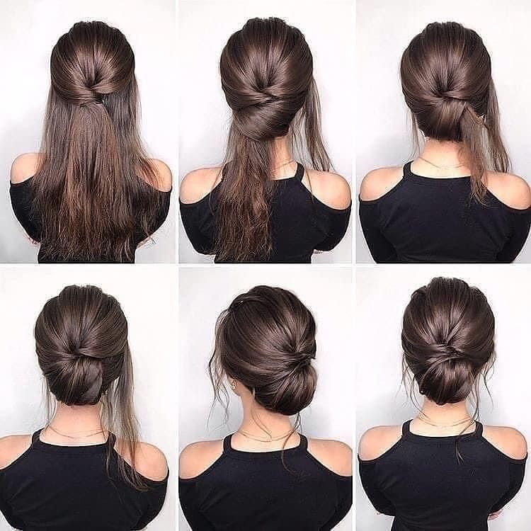 half up half down hairstyles for long thick hair - Google Search Frisure, Opsat 