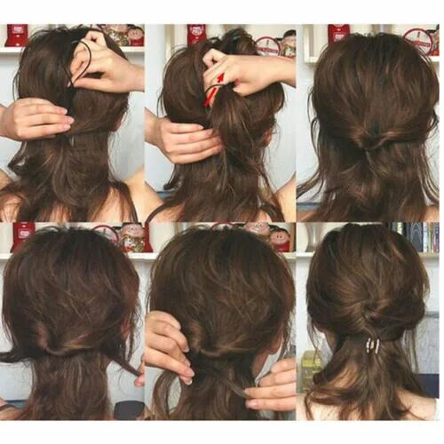 Прически на длинные волосы шпильками 4Pcs/Set Hair Styling Clip Bun Maker + Topsy Tail Braid Ponytail Tool Infinit*k*