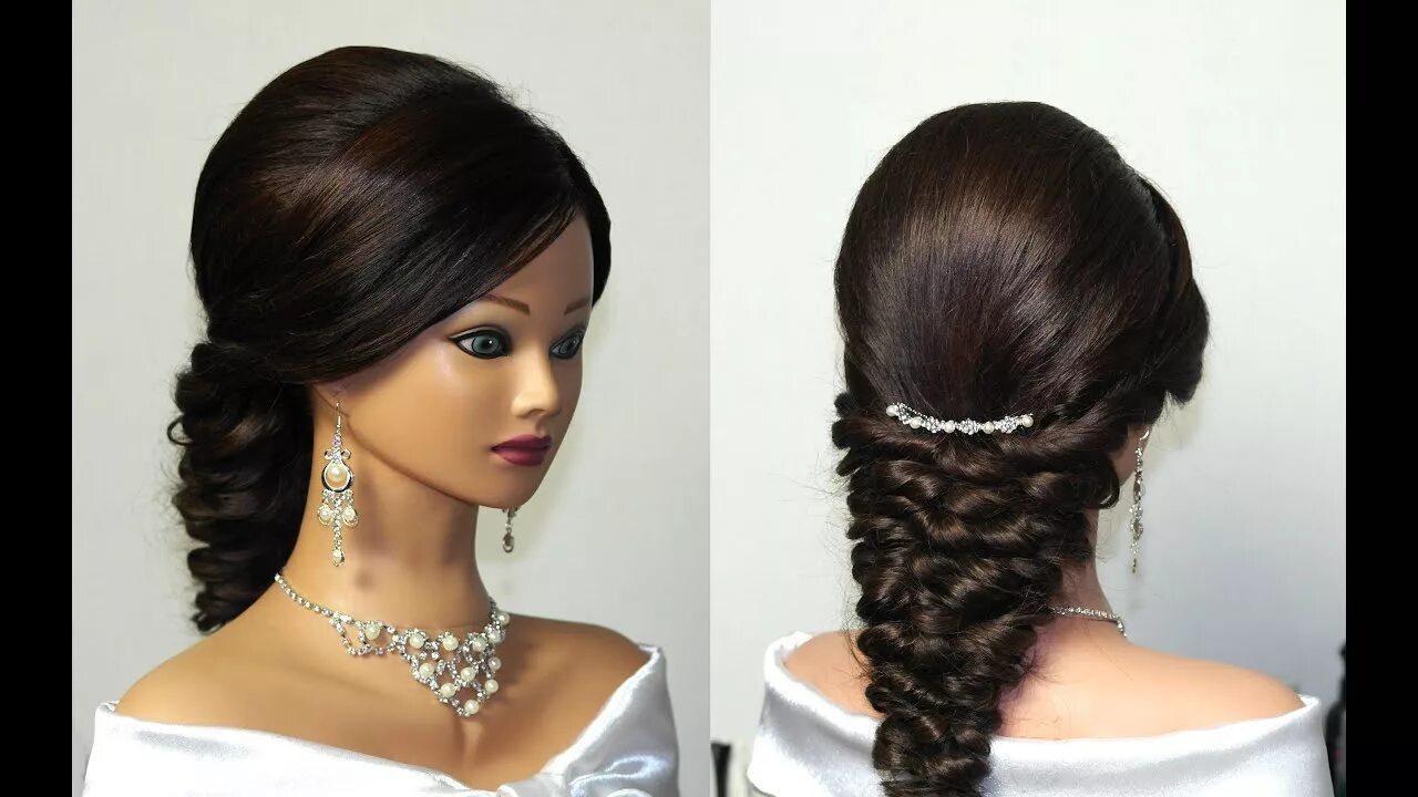 Прически на длинные волосы видео уроки Wedding prom mermaid hairstyle for long hair. - YouTube