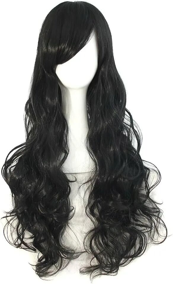 Прически на длинный парик Amazon.com: Halloween Black Wig