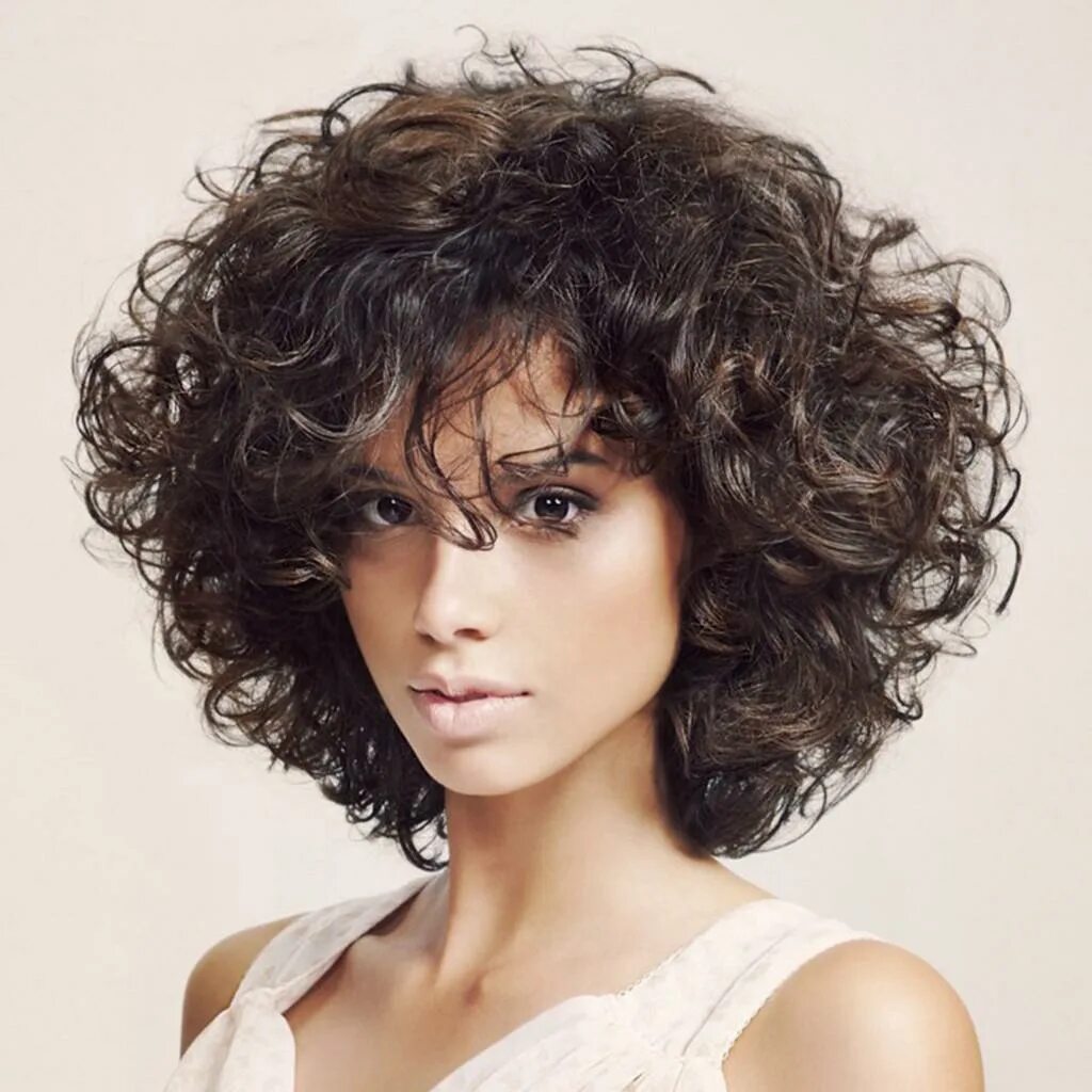 Прически на химию средней длины Cosplay Brazilian Women Hair Wig Women Black Short Afro Curly Wigs 34cm - купить