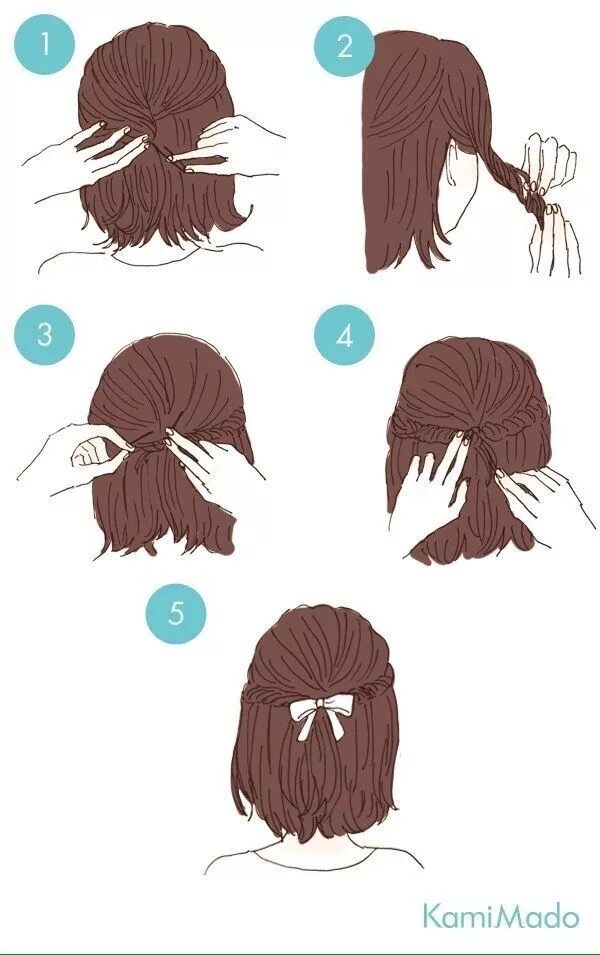 Прически на каре для девочек поэтапно STEP BY STEP La idea de la semana ... stepbystep #DIY #hairstyles #hair #fe ... 