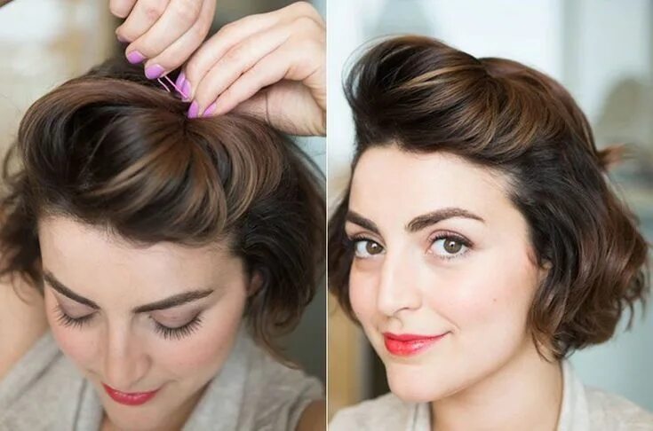 Прически на короткие в домашних условиях wedding hairstyles for short hair Short hair dos, Short hairdos, Thick hair styl