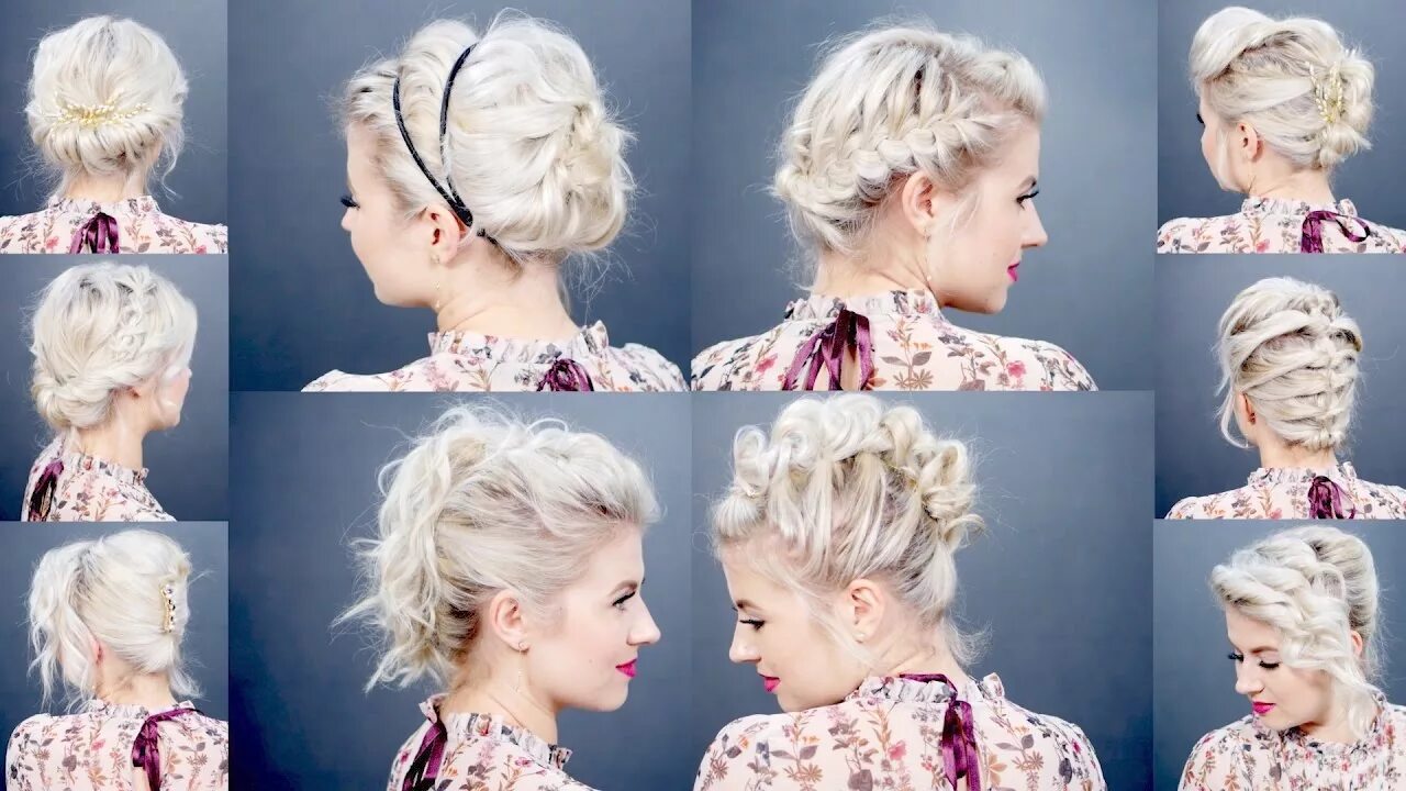 Прически на короткие в домашних условиях 10 EASY UPDO Tutorials FOR SHORT HAIR Milabu - YouTube