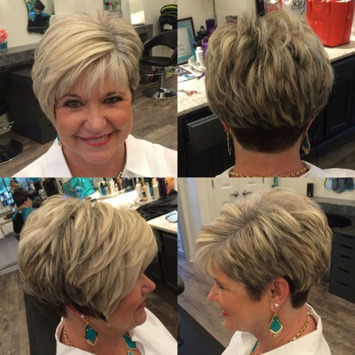 Прически на короткие волосы 45 лет Hairstyle with Feathery Layers and Nape Undercut Short hair cuts, Thick hair sty