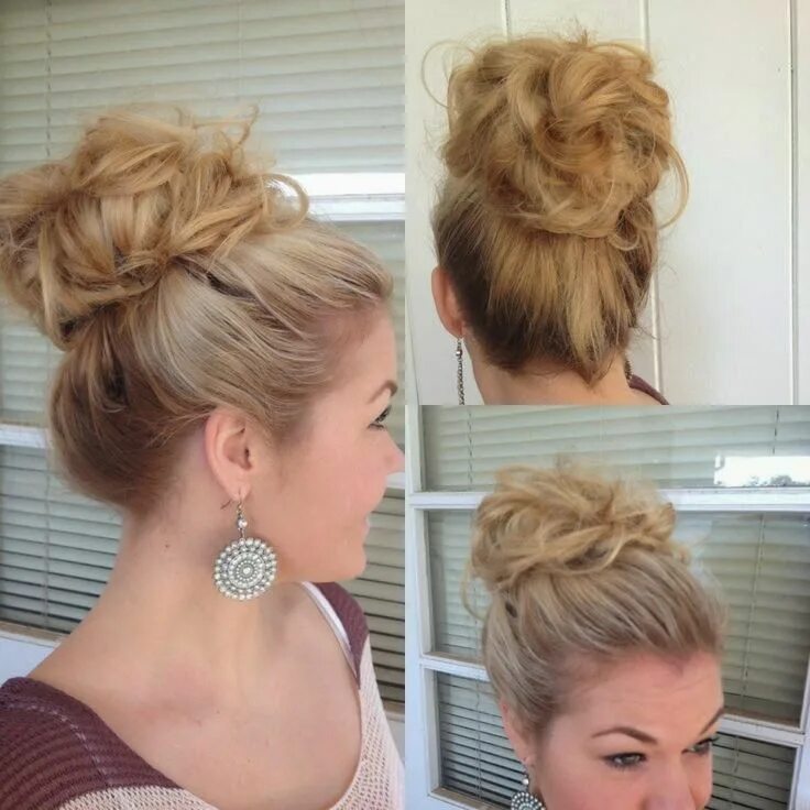 Прически на короткие волосы бублик Hair Style: 5 Super Easy Updo Hairstyles Tutorials Bouffant hair, Long hair styl