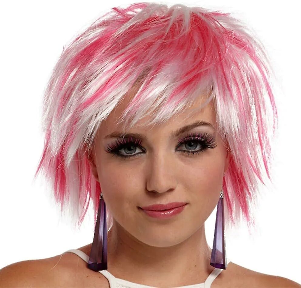 Прически на короткие волосы прядями Punky Fairy Wig White-Hot Pink Fruugo SE