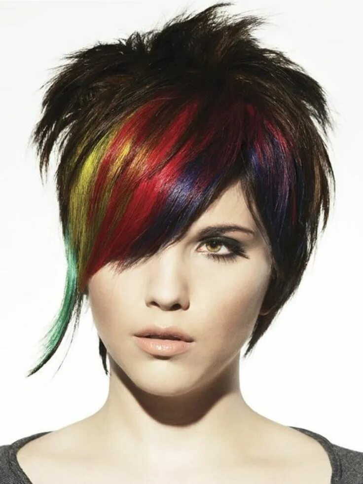 Прически на короткие волосы прядями Pin by Nikki M on Hair Colour Short hair color, Short punk hair, Bright hair