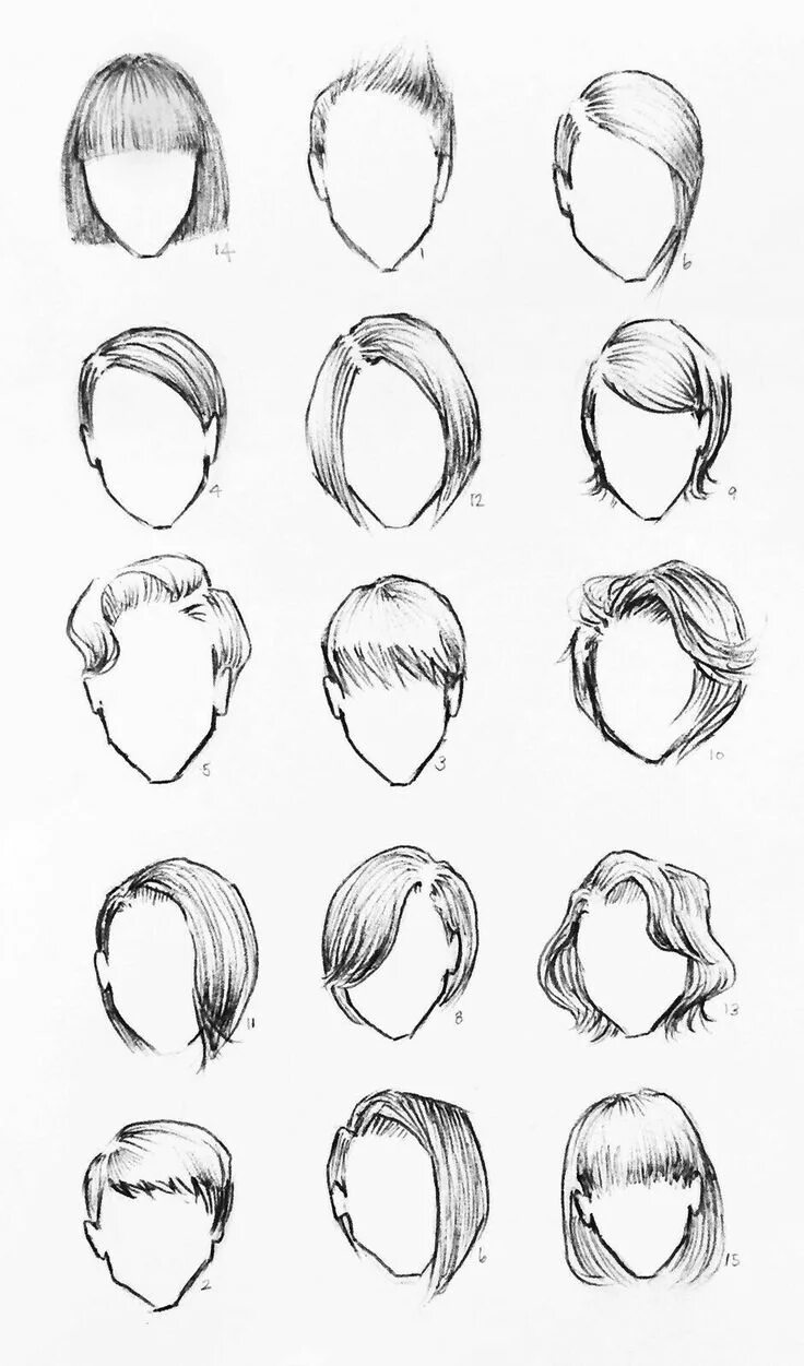 Прически на короткие волосы рисунки Pin su Волосы ( hair ) Disegno di capelli, Come disegnare i capelli, Disegno dei