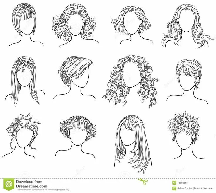 Прически на короткие волосы рисунки Hairstyles Royalty Free Stock Photography - Image: 16190687 Fashion illustration