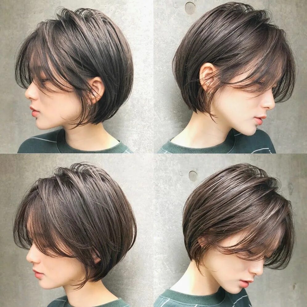 Прически на короткие волосы с челкой шторкой Pin on シ ョ-ト Thick hair styles, Medium hair styles, Short hair styles