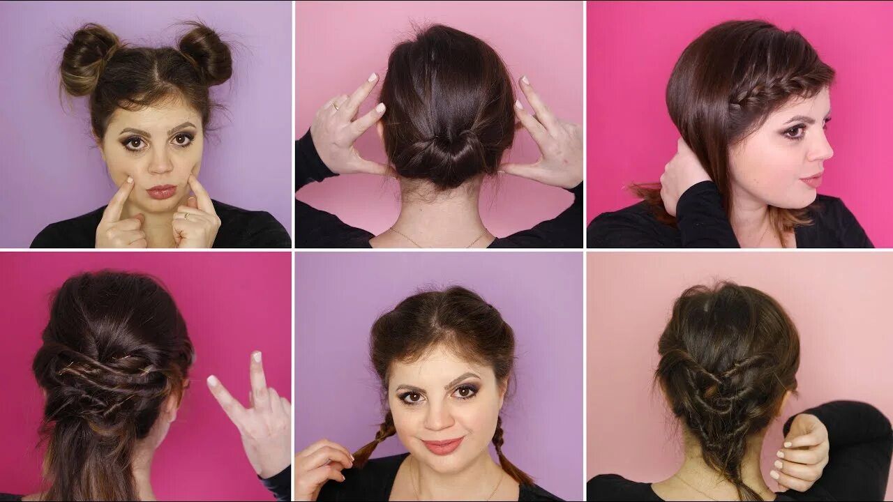 Прически на короткие волосы самой себе 6 acconciature FACILI per capelli CORTI - YouTube