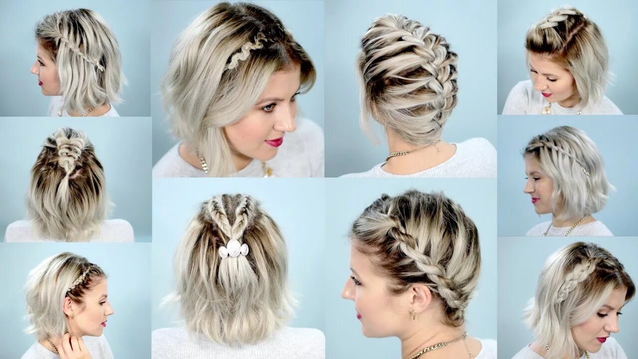 Прически на короткие волосы заплетенные легкие 10 EASY BRAIDS FOR SHORT HAIR TUTORIAL Milabu - YouTube