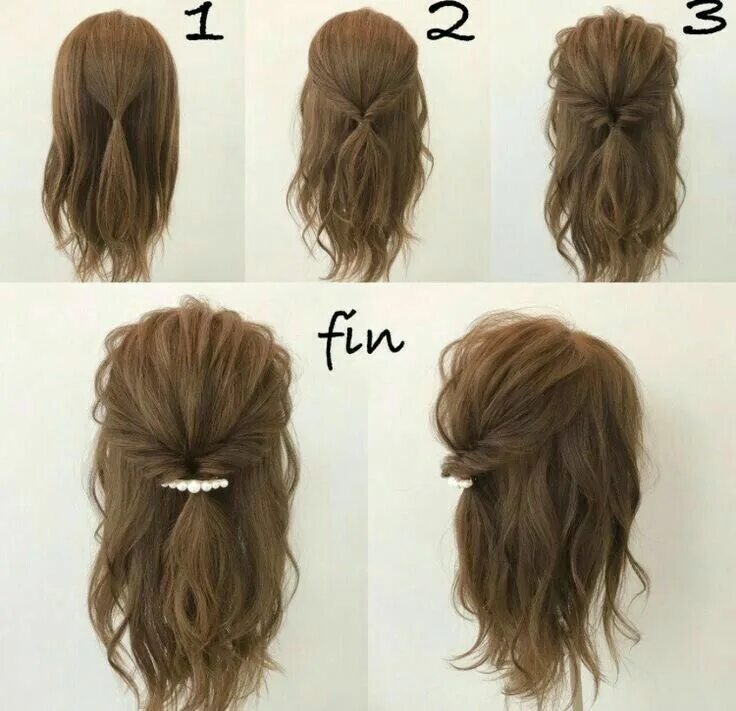 Прически на накладной волос средние Pin by Courtney Wotherspoon on hair in 2024 Easy hairstyles, Short hair styles, 