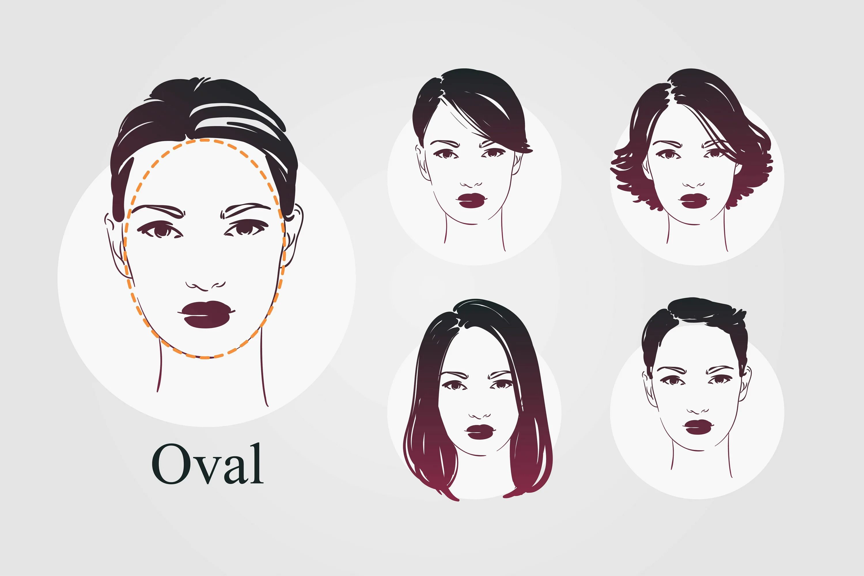 Прически на овал Illustration types of faces Face shape hairstyles, Face shapes, Oval face shapes