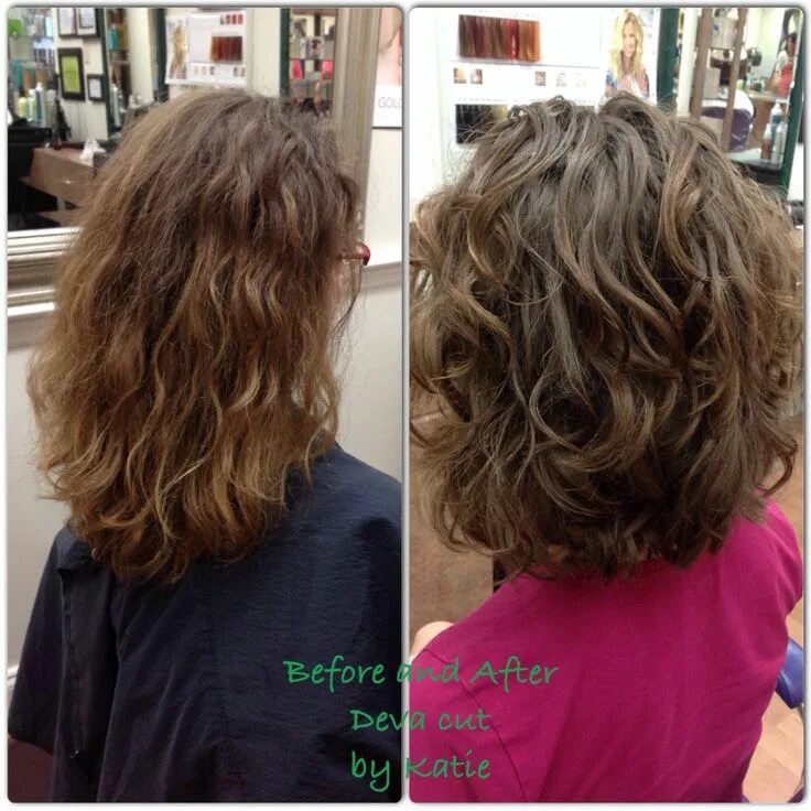 Прически на пористые волосы средней Before and after Deva cut by Katie Permed hairstyles, Curly hair styles, Haircut