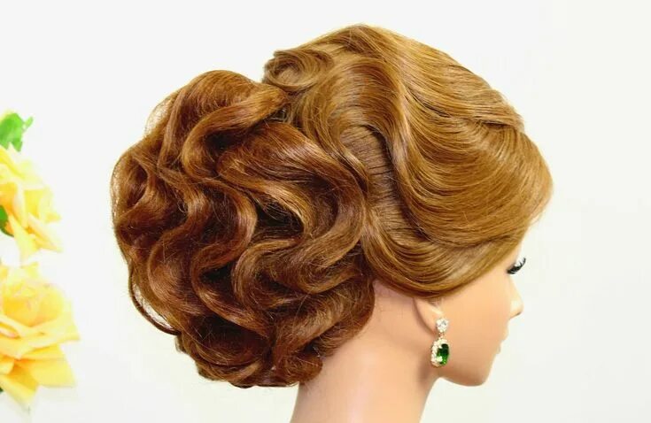 Прически на праздник фото женские Hairstyles for medium hair. Updo hairstyles. Bridal wedding hairstyles Cabelo lo