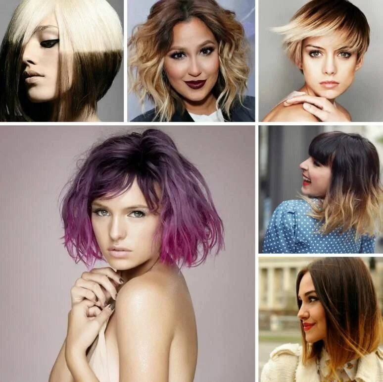 Прически на средние и покраска coafuri par ombre 2019 Short ombre hair, Short hair color, Hair styles