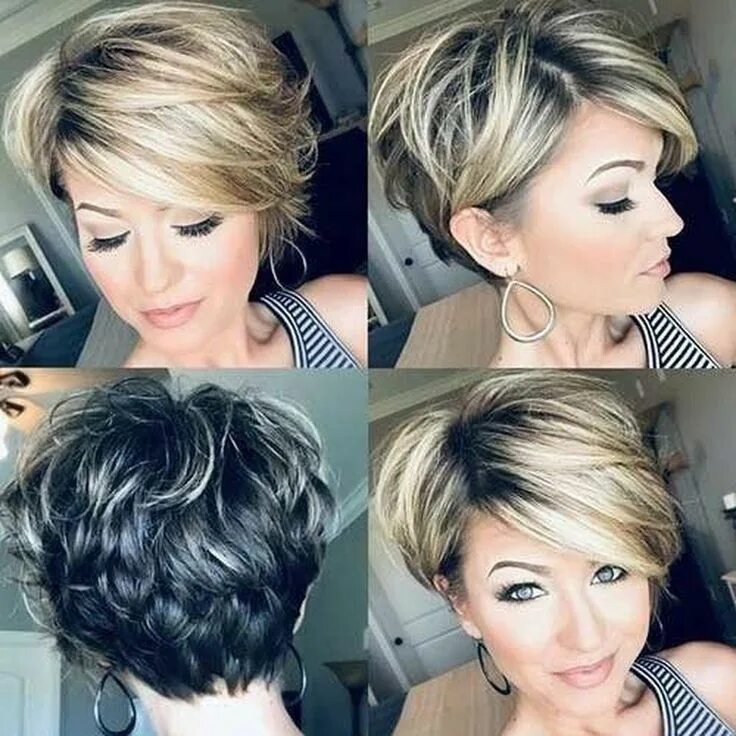 Прически на средние и покраска #shorthair Short bob hairstyles, Cute hairstyles for short hair, Thick hair styl