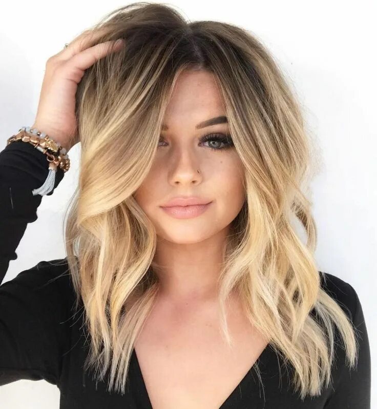 Прически на средние волосы амбре 60 Flattering Hairstyles for Round Faces Trending in 2024 Hair color balayage, M