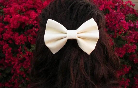 Прически на средние волосы бантики Hair Bow, Cream hair bow, Hair Bow for Women, hair bow for teens, fabric bow, ha