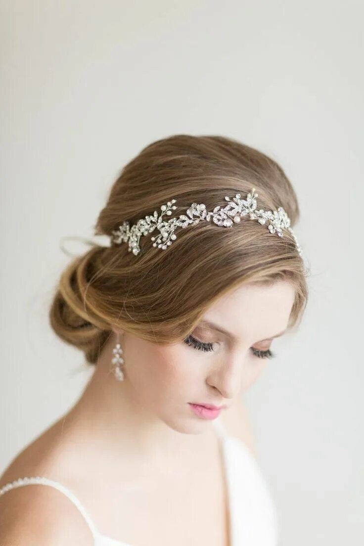 Прически на средние волосы диадема Wedding Hair Vine, Pearl Crystal Hair Vine, Crystal Bridal Headpiece, Bridal Hea