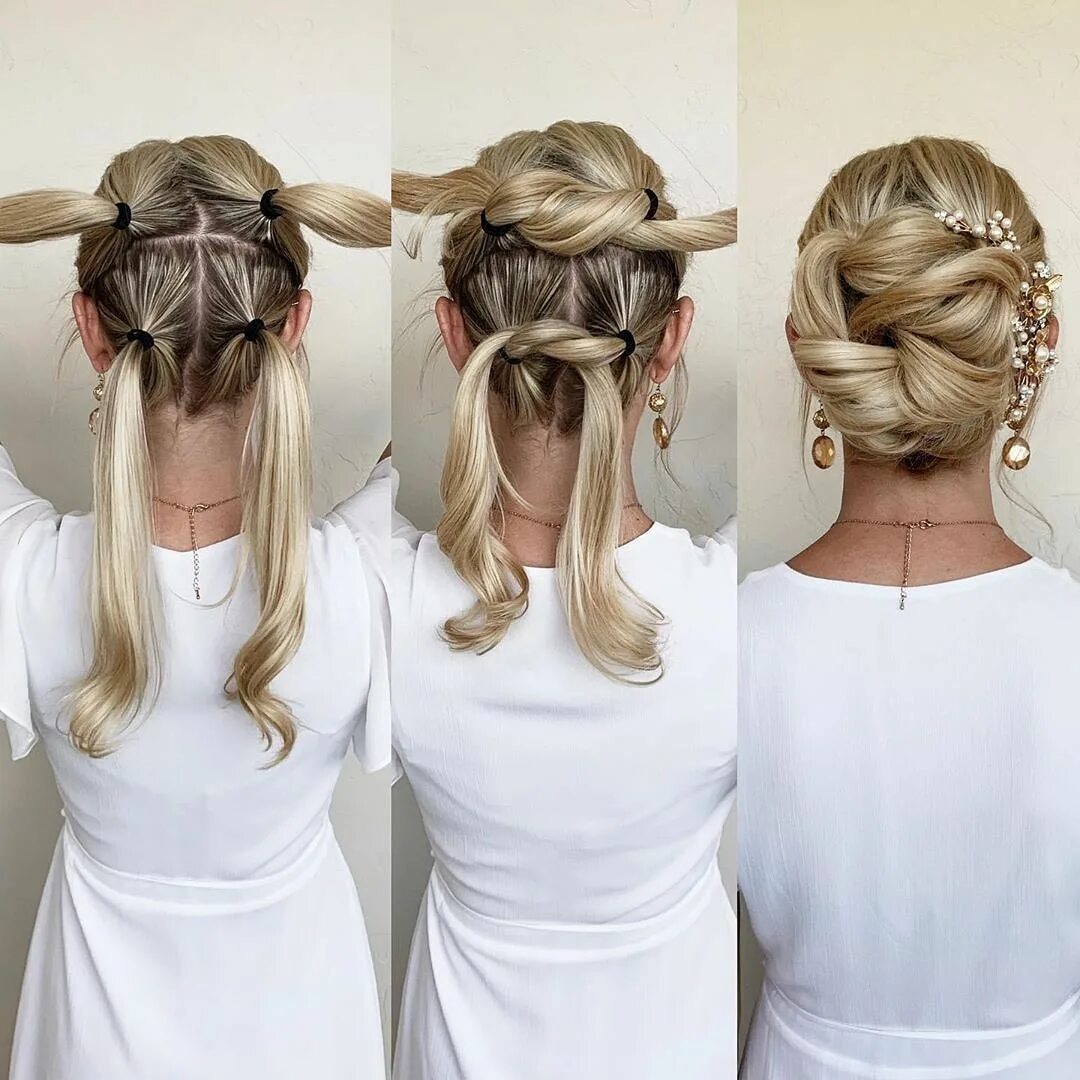 Прически на средние волосы для женщин легкие @kellgrace ❤ . . . . #updo #tutorial #hairtutorial #updotutorial #braid #braids 