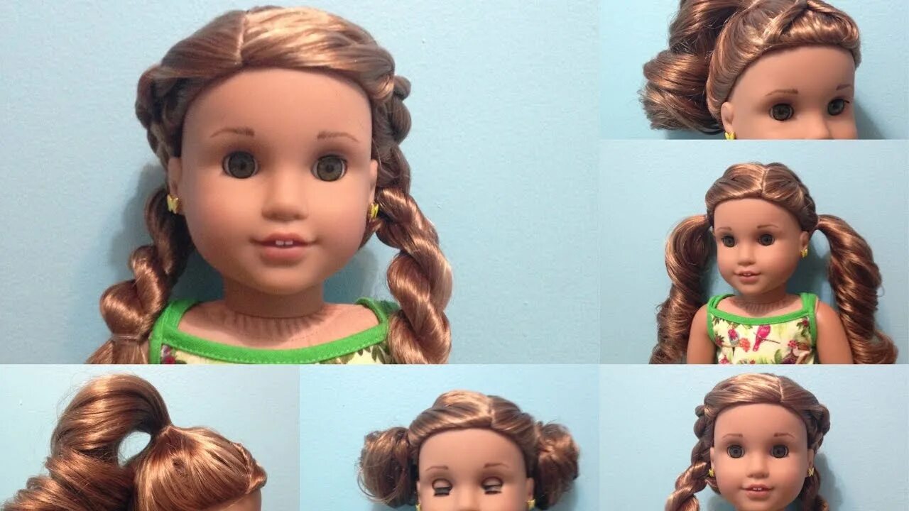 Прически на средние волосы кукле American Girl Doll Hairstyles: Lea's Pj - YouTube