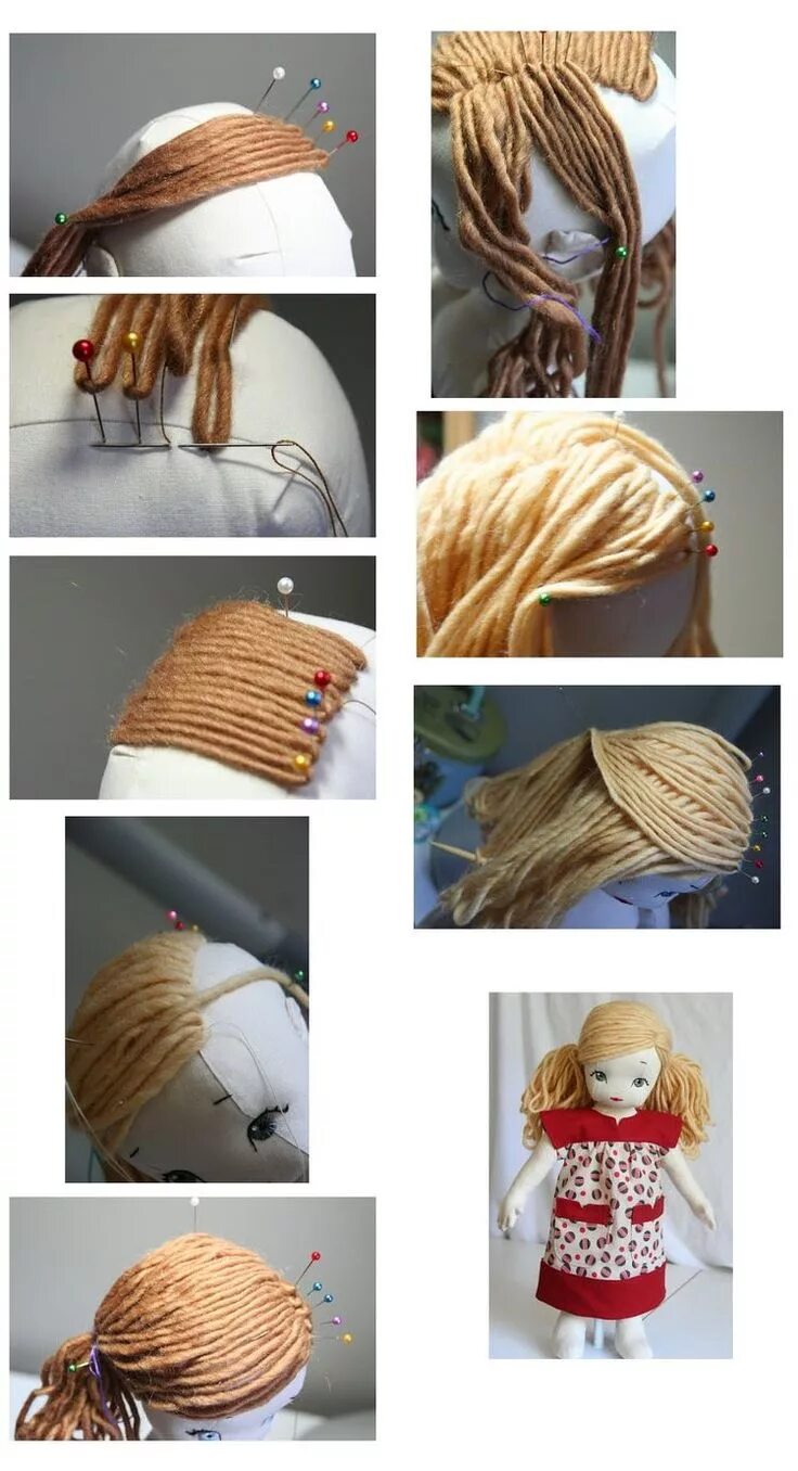 Прически на средние волосы кукле Rag doll hair, Doll hair, Sewing dolls