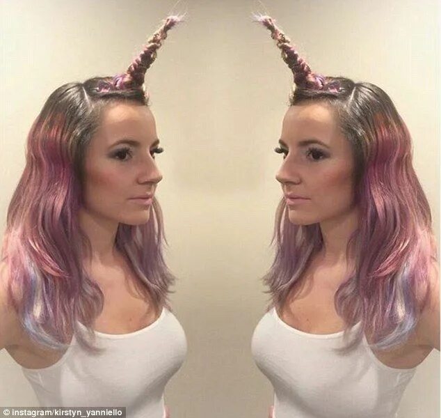 Прически на средние волосы рожки Step aside rainbow hair! Unicorn Horns are latest magical hair trend African bra