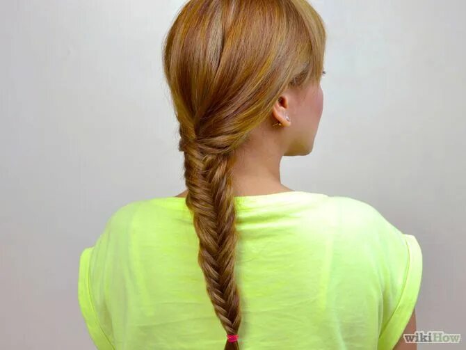 Прически на средние волосы рыбий хвост 4 Ways to Make a Fishtail Braid - wikiHow Diy hairstyles, Fish tail braid, Braid