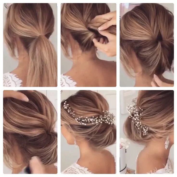 Прически на средние волосы с гребнем пошагово Pin by Mariska on Hair & Makeup Bridal hair updo, Long hair styles, Short hair u