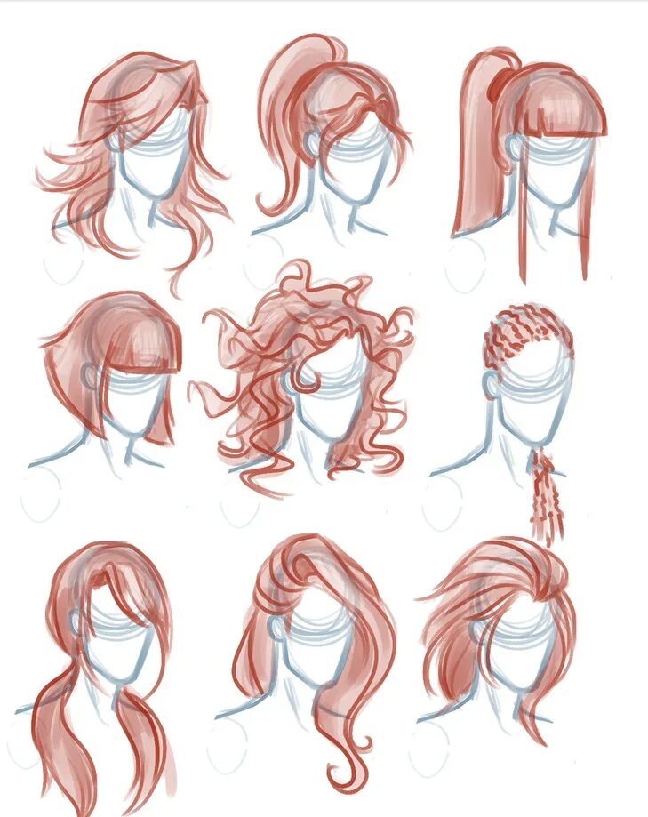 Прически на средние волосы туториал Hair Style How to draw hair, Drawing people, Sketches