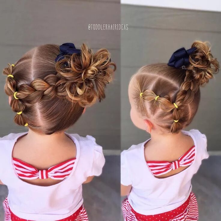 Прически на средние волосы в сад See this Instagram photo by @toddlerhairideas * 756 likes Girl hair dos, Girl ha