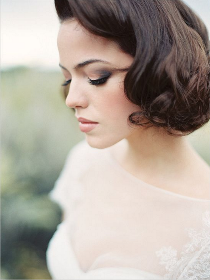 Прически на свадьбу на каре для невесты Bridal Makeup Amy Clarke Makeup #Fineartcuration Wedding Sparrow Short wedding h