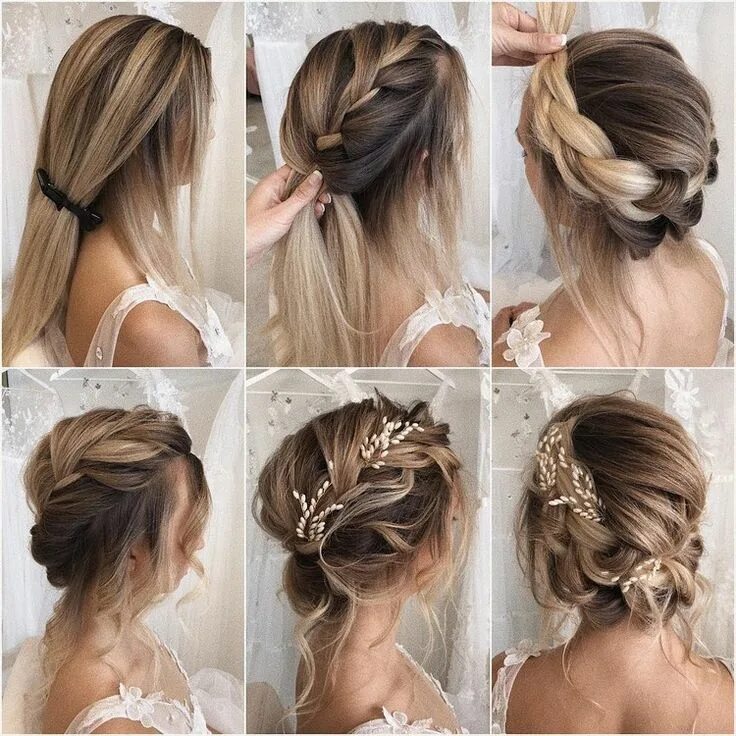 Прически на свадьбу пошагово на средние Weeding Hairstyle Hair tutorials easy, Wedding hairstyles tutorial, Simple weddi