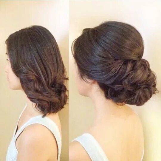 Прически на волосы чуть ниже плечей Shoulder length up do Short hair updo, Short wedding hair, Long hair styles