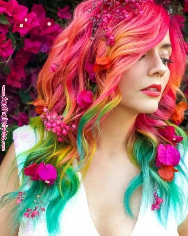 Прически на яркие волосы Brazilian Virg Brazilian Virg Mermaid hair color, Hair inspiration color, Bright